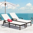thumbnail image 4 of Costway Ensemble de 2 Chaises Longues de Patio en Rotin Chaise Longue d'Extérieur Inclinable Bain de Soleil Turquoise, 4 of 10