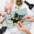 thumbnail image 5 of Leopard Print Cutting Board, Star Animak Grunge Effect Hipster Geometrical Design Graphic, Decorative Tempered Glass Cutting and Serving Board, Small Size, Black White, by Ambesonne, 5 of 5
