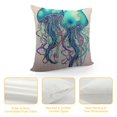 thumbnail image 4 of JEUXUS  Jellyfish Throw Pillow Covers, Beautiful Ocean Animal Blue Jellyfish Accent Pillow Case Cushion Cover for Bedroom/Livingroom/Sofa/Farm HousePillowcases, 4 of 5