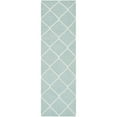 thumbnail image 3 of SAFAVIEH Dhurrie Solomon Geometric Moroccan Wool Area Rug, Light Blue/Ivory, 2'6" x 4', 3 of 10
