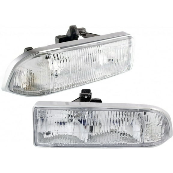 For 1998-2004 Chevy S10 Pair Headlights Driver and Passenger Side w/bright bezel GM2502172 GM2503172 | 16526217 16526218