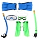 thumbnail image 5 of 1 Juego de equipo de snorkel para niños, gafas de snorkel con vista amplia, aletas de buceo, 5 of 5