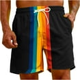 thumbnail image 6 of DDAPJ pyju Mens Big and Tall Swim Trunks Gay Pride Flag Rainbow 3D Printed Casual Beach Shorts Lightweight Drawstring Board Shorts Quick Dry Surf Bathing Suit with Pockets Multicolor#2 XXL, 6 of 8