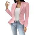 thumbnail image 1 of Lovzfmll Blazer Léger pour Femmes, Manches Longues Style Ouvert devant Rose, P, 1 of 7