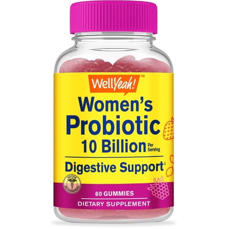 WellYeah Probiotics For Women Gummies - 10 BILLION CFU - For Digestive Support, Gut Health, and Feminine Health Support - Natural Berry Flavor -Vegetarian, Delayed Release Womens Probiotic -60 Gummies