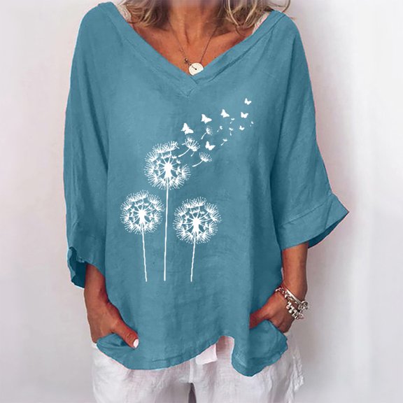 Fanxing Women's Plus Size V Neck T Shirts Summer Half Sleeve Oversized Tees Casual Loose Fit Tunic Tops for Ladies S,M,L,XL,XXL,XXXL,XXXXL