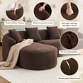 thumbnail image 4 of Timbernest 99" Modular Sectional Sofa, 3-Seater L Shaped Couch with Pillows, Chenille Couches for Living Room, No Assembly Curved Sofa, Brown, 4 of 10
