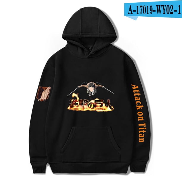 Sudaderas con capucha de Anime Attack on Titan, chaqueta informal para niños y adultos, tallas para niños, jersey de Cosplay de Eren Jager, Jersey Unisex015XL Deng Xun unisex