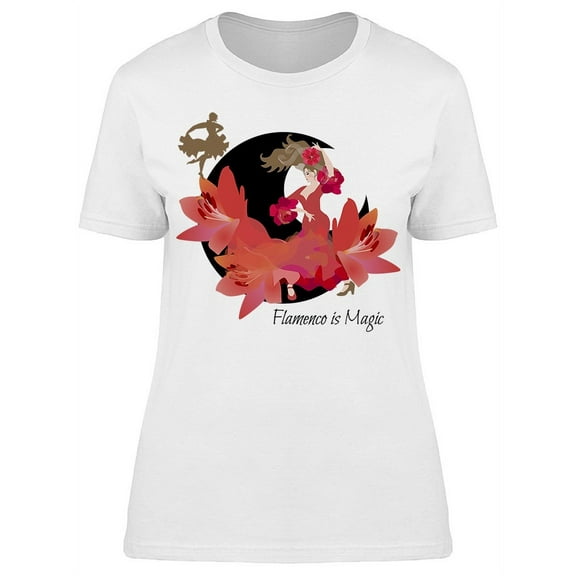 Flamendo Magic Dancer Moon Roses T-Shirt Women -Image by Shutterstock, Female 3X-Large
