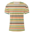 thumbnail image 4 of Maean Mens Striped Short Sleeve Tee Crew Neck Casual Basic Shirts Color Block Summer Fashion Tees Tshirts, 4 of 5