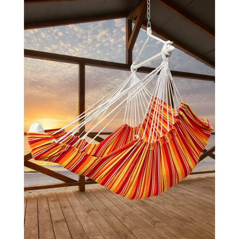Miztli Hammock Chair Hanging Chair Swing with Foot Rest, Max 500 Lbs, Steel  Spreader Bar with Anti-Slip Rings-2 Cushions Included-for Bedroom Indoor  and Outdoor 