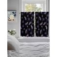 thumbnail image 3 of Purple Olive Fruits 2 Panel Kitchen Curtains for Windows, Spring Farm Branches Leaves Plants Black Bathroom Privacy Curtain, Home Décor Window Treatment for Bedroom/Living Room 55"x45", 3 of 6