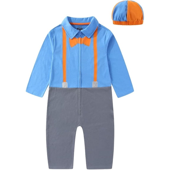 Blippi Cosplay Coverall and Hat (Boys), 2 Piece Set, Sizes 2T-6