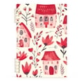thumbnail image 2 of Pink Houses Flowers Ring Binder Notebook Journey Note Diary College Ruled Spiral Notebook Study Loose Leaf Paper A5 60 Pages, 2 of 8