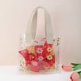 thumbnail image 5 of Unique Bargains Floral Design Reusable Gift Bag for All Occasions Beige Clear Small, 5 of 5