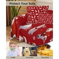 thumbnail image 4 of Red Bear Christmas Sofa Covers for 3 Cushion, Washable Couch Cover for Sectional Sofa Slipcovers with Tassel, Winter Xmas Snowflake Loveseat Covers Futon Cover Blanket 71''x118'', 4 of 8