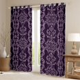 thumbnail image 2 of jejeloiu Victorian Baroque Floral Black Out Curtains,Purple Vintage Damask Curtains Pack of 2 (42x63 Each) For Girls Boys, 2 of 6