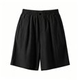 thumbnail image 6 of IUYRTFE Women High Waist Cotton Linen Shorts with Pockets Relaxed Fit Straight Leg Summer Casual Bottoms, 6 of 7