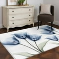 thumbnail image 3 of Blue Tulips Floral 3x5 Area Rugs, Spring Farmhouse Elegant Flowers Non-Skid Rubber Backing Large Rectangle Rugs - Living Room Bedroom Home Office, Indoor Floor Mat Carpets Washable Rug, 3 of 9