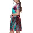 thumbnail image 2 of Balery Psychedelic Hairless Cat Vestidos sueltos de manga corta para mujer, vestidos de verano 2025, vestidos casuales de corte A con vuelo., 2 of 6