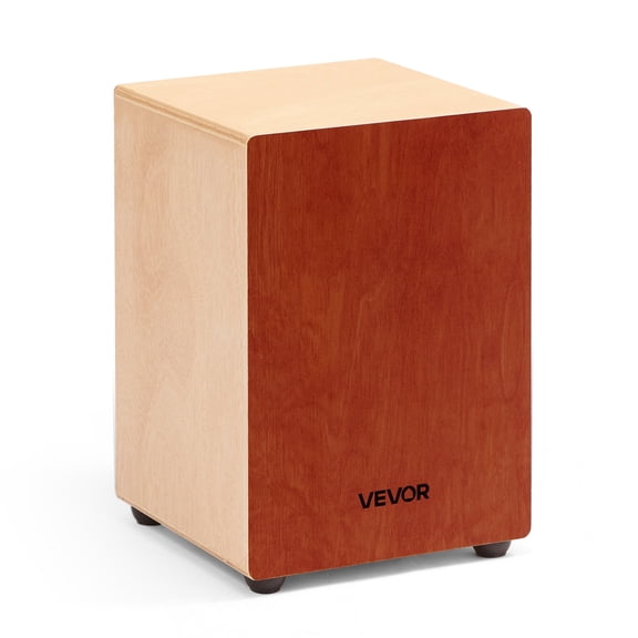VEVOR Cajon Box Drum, with Internal Guitar Strings, Lightweight Wood Percussion Box, Portable Birch Wood Drum Musical Instrument with Silicone Feet, for Beginners & Professionals, 12 x 12 x 17 in