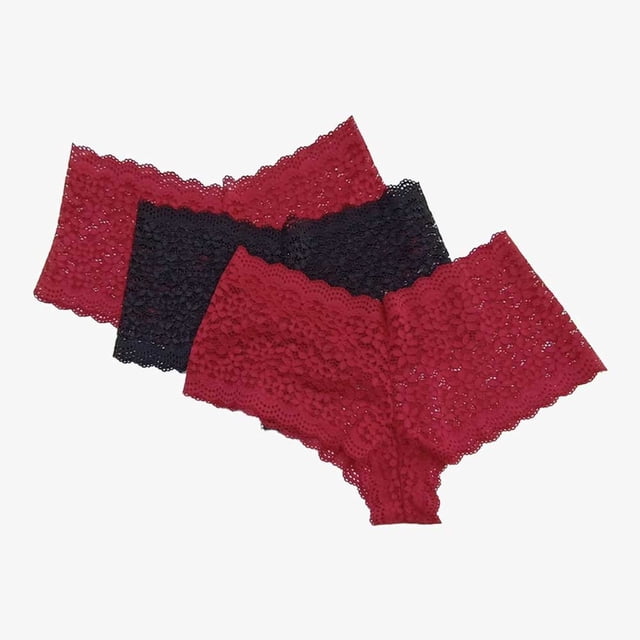 Boxer Secret Treasures para Dama, de Encaje Multicolor Talla G 3 Piezas
