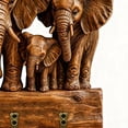 thumbnail image 4 of YaoZQ Elephant Key Holder for Wall, Wooden Key Rack Organizer with 4 Hooks, Cute Animal Wall Decor for Entryway Hallway, Brown, 11.8" x 9", 4 of 11