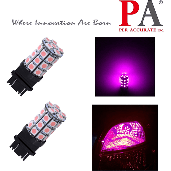 HYUGA LED 2PCS 30SMD 3157 Pink Auto LED Bulb 12V for Turn Signal, Side Marker, Stop, Back, Tail Light