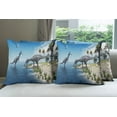 thumbnail image 6 of Ambesonne Animal Throw Pillow Cover 4 Pack, Wild Suchomimus Dinosaur, 20", Blue Green Grey, 6 of 7
