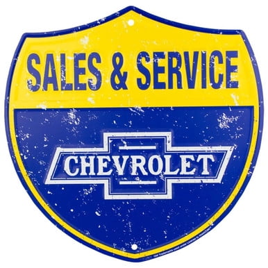 HangTime Chevrolet Sales & Service Aluminum garage sign 24 inches in diameter