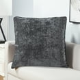 thumbnail image 5 of Videri Home 22"x22" Dark Gray/Black Chenille Contrast Gusset Decorative Throw Pillow Covers, Modern for Home Office(2 Pack), 5 of 6