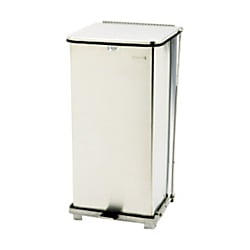 Rubbermaid Commercial Defenders Square 24G Step Can - 24 gal Capacity - Square - Foot Pedal, Fire-Safe, Leak Proof - 30" Height x 15" Width x 15" Depth - Steel - Stainless Steel