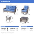thumbnail image 2 of Vcatnet 5 Pieces Outdoor Patio Furniture All Weather Wicker High-Back Conversation Set with Rocking Swivel Chairs and Solar Lamp Coffee Table,Diamond Blue, 2 of 9