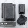 thumbnail image 2 of Covina Home 8 Piece Dark Gray Bath Towel Set Microfiber Bathroom Towel Set Ultra Soft Plush Oversized Towels Adult Luxury Bath Sheet, 2 of 10