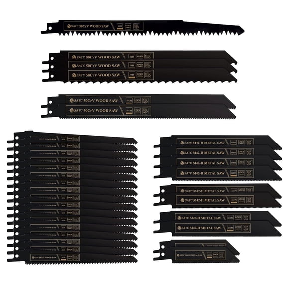 SATC 32Pcs Reciprocating Saw Blades Set Blades Metal and Wood Saw Blades andMore