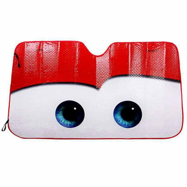 Cartoon Eyes Car Windshield Sun Shade Foldable Heat Protection UV Blocker