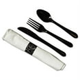 thumbnail image 2 of Caterwrap Heavyweight Cutlery Combo, Fork/spoon/knife/napkin, Black, 100/carton | Bundle of 2 Cartons, 2 of 2