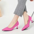 thumbnail image 2 of Xiaoxatg Stylish Women's Fashion Pointed Toe Knit Mesh High Heel Dress Shoes for Daily Casual and 7.5 Hot Pink, 2 of 6