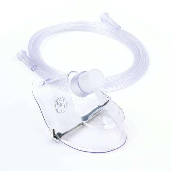 2-Pack DLK Medical Medium Concentration Elongated Oxygen Mask, Adult w/7' Kink Resistant Tubing