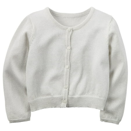 Carter's Little Girls' Sparkle Cardigan - Gray