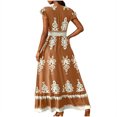 thumbnail image 4 of Ovzne Robes pour Femmes Robe d'Été Robe Décontractée de Plage pour Femmes Robe à Imprimé de Vacances Robe Maxi Grande Taille Robe Imprimée Liquidation, 4 of 7
