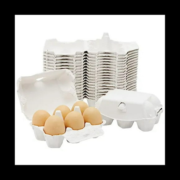 50 Pieces Paper Egg Cartons for Chicken Eggs Pulp Fiber Holder Bulk Holds 6 Count Eggs Farm Market Travel,50 x Egg box