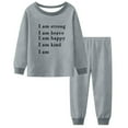 thumbnail image 4 of Byoo Toddler Girl Outfit Set Knitted Ribbed Solid Full Sleeve Shirt Pants 2 Piece Homewear Comfy Cozy Nightwear, 4 of 4