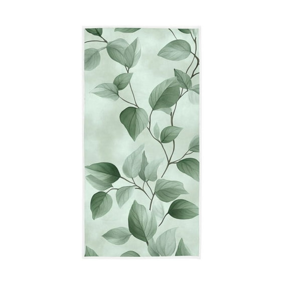 Watercolor Green Leaf Face Towel Absorbent Hand Towels Bath Sport Gym