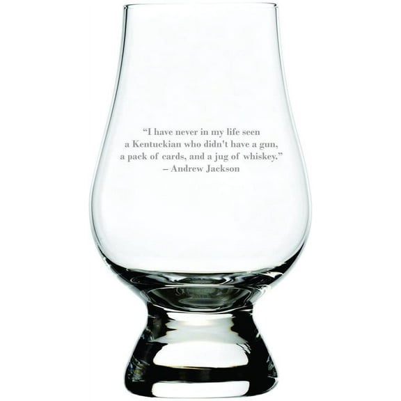 Andrew Jackson Quote Etched Glencairn Crystal Whisky Glass