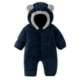 thumbnail image 2 of Timegard Toddler Boys Girls Clothes Winter Warm Cute Hood Rompers Fleece Fuzzy Comfy Zip up Infant Onesies, 2 of 8