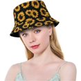 thumbnail image 2 of SURJDE Réversible Femmes Seau Chapeau, Été Mode Pêcheur Plage Chapeaux de Soleil, 2 of 4