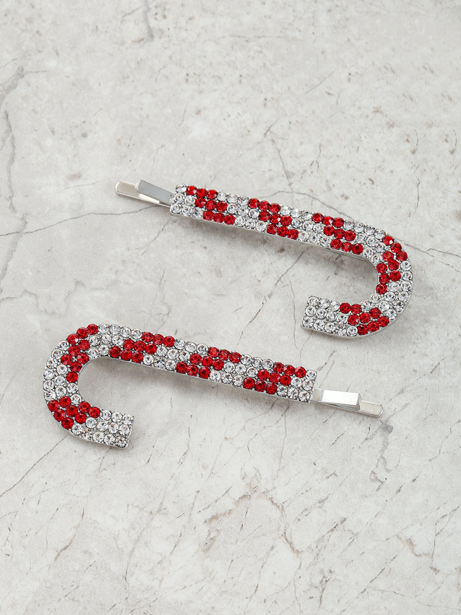 Holiday Time Candy Cane Hair Pins, 1 Pair