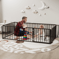 thumbnail image 6 of Twin Size Metal Floor Bed Frame with Fence and Door, Montessori Bedframe, No Box Spring Needed, Easy to Install, Black, 6 of 9