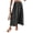 Black, variant on Women Ditsy Floral Print Midi Skirt Elastic Smocked Waist Button Front Side Split Casual Summer Skirt Green L